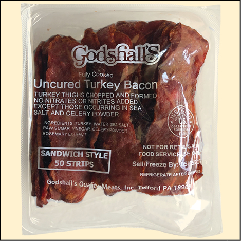 Fully Cooked Uncured Turkey Bacon (Sandwich Style)
